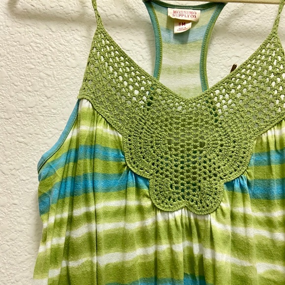 🆕 Lime Green & Blue Strappy Knit Top - Picture 3 of 3
